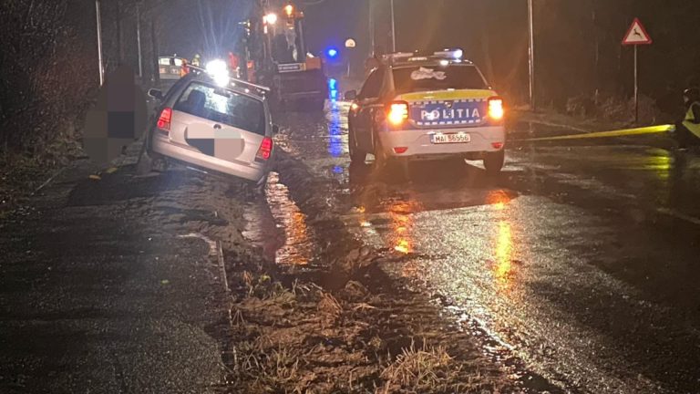 Polițist din Cisnădie, care dirija circulația într-o zonă cu pericol de inundații, rănit grav de un șofer neatent