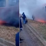 Panică într-un tren din România: a luat foc în mers! Călătorii au sărit din vagoane să se salveze - VIDEO