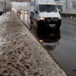 Lapoviță și risc de polei pe DN 2A, în Constanța