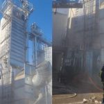 Incendiu de proporții la un uscător de cereale din Mureș. Pompierii s-au luptat timp de trei ore cu flăcările