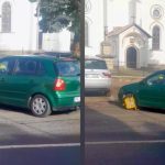 VIDEO. Momentul în care un șofer pleacă din parcare cu tot cu dispozitivul de blocare montat pe roată, ca să fenteze amenda