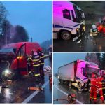 Accident grav în județul Suceava. Două persoane au fost rănite în urma impactului dintre o autoutilitară și un TIR