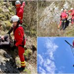 Intervenție dificilă în Defileul Cheile Turenilor. Un tânăr de 24 de ani a fost salvat cu ajutorul elicopterului SMURD