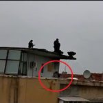 Momenul în care lunetistul zărit pe terasa unui bloc din București este înconjurat de forțele speciale. S-a intervenit ca la un act terorist - VIDEO