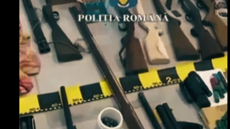 Percheziții în Arad la braconieri A fost găsit un întreg arsenal, dar și un cerb în captivitate
