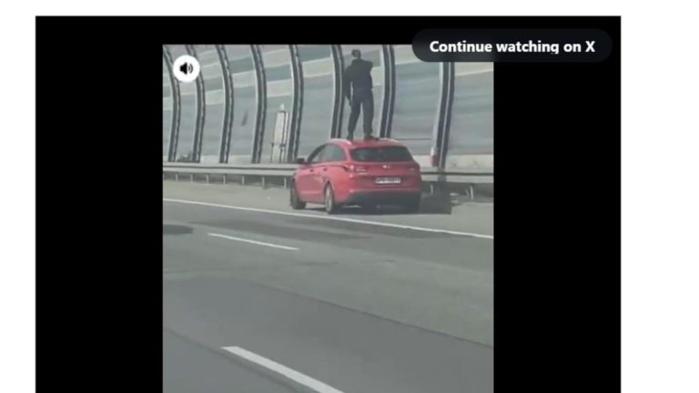 Un tânăr drogat s-a gândit că poate conduce mașina de pe...plafon! VIDEO