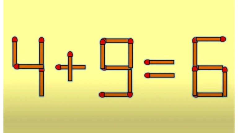Testul IQ de marți! Doar românii SMART pot corecta 4 + 9 = 6 mutând un singur băț de chibrit