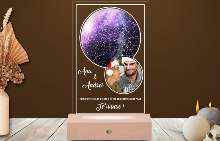 Lampa LED Personalizată Sky Map: O Bijuterie a Cerului pentru Amintiri de Neuitat