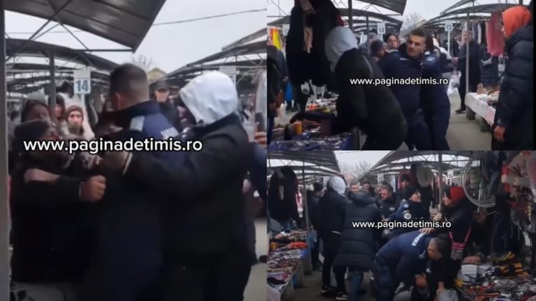 Scandal într-o piață din Timișoara. Jandarmii au intervenit de urgență -VIDEO