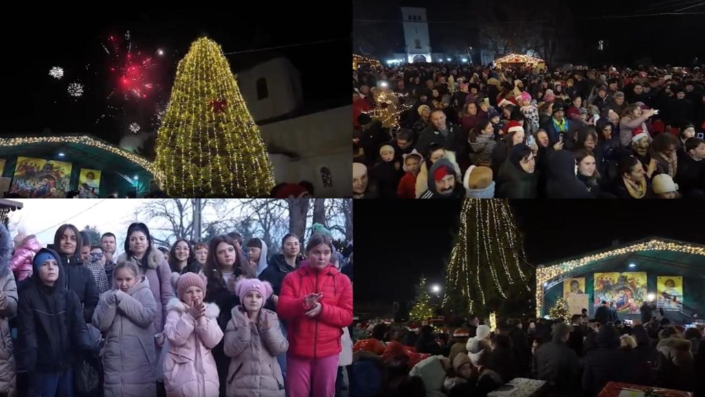 Bucurie și emoție în curtea Episcopiei Hușilor. Scrisori de Crăciun transformate în daruri pentru copii sărmani - VIDEO