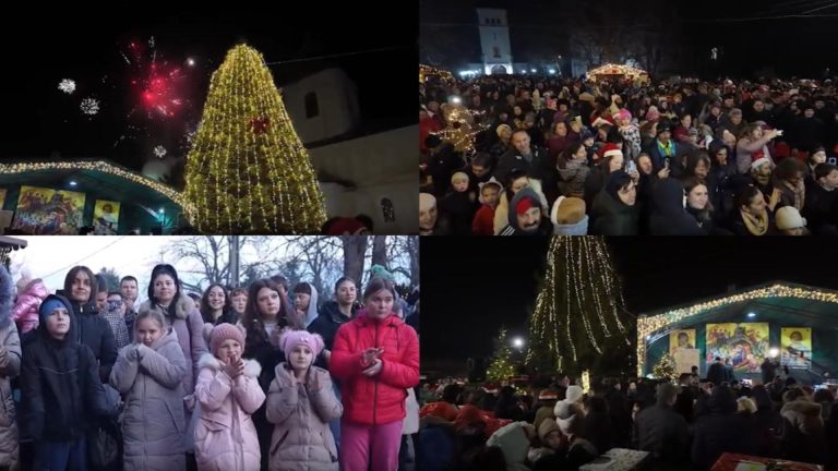 Bucurie și emoție în curtea Episcopiei Hușilor. Scrisori de Crăciun transformate în daruri pentru copii sărmani - VIDEO