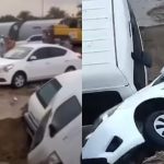 Fenomen rar în Dubai: terenul s-a surpat după ploile extreme. Mai multe autoturisme au fost avariate