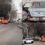 Incendiu devastator în municipiul Vaslui. O mașină a fost mistuită de flăcări - VIDEO