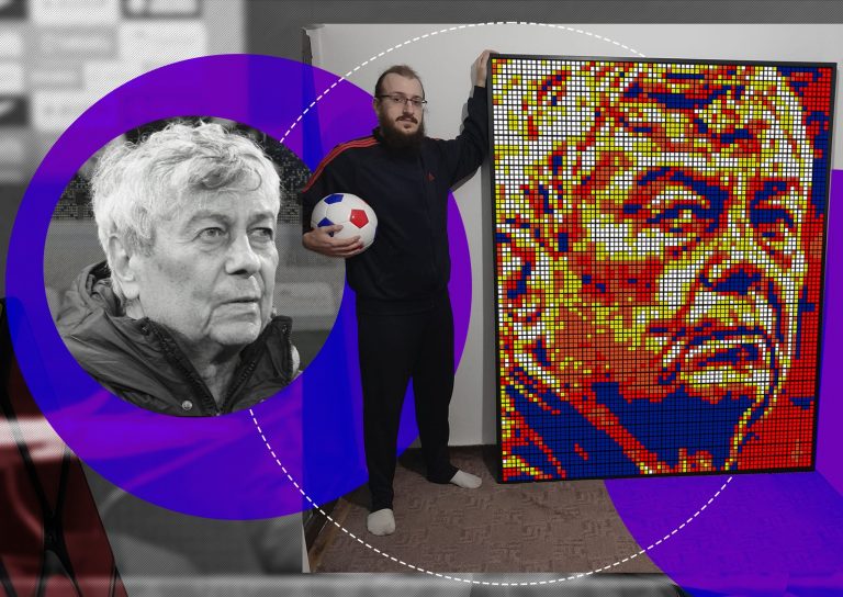 Omagiu memorabil pentru Mircea Lucescu: Cristian Leana și portretul din cuburi Rubik