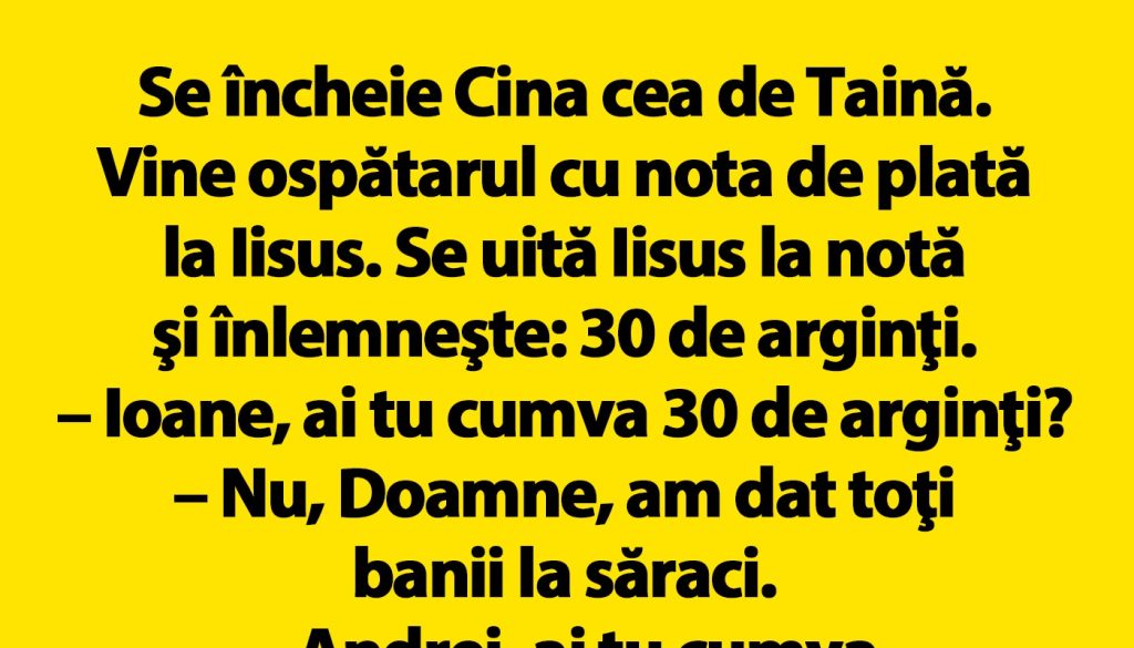 Umorul în Context: O Analiză a Bancului cu Cina cea de Taină