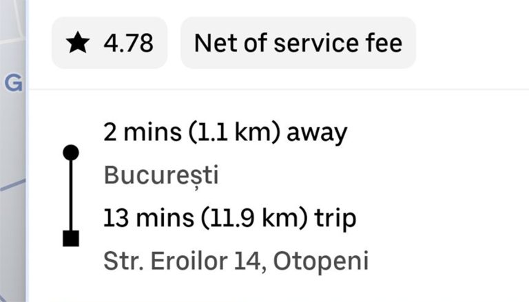 Tarifele Uber în București: O călătorie surprinzătoare de 12 km până la Aeroportul Otopeni