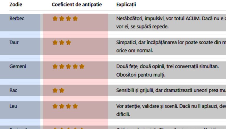 Analiza Dintre Zodii: Cele Mai Antipatice Semne Astrologice și Implicațiile Comportamentale