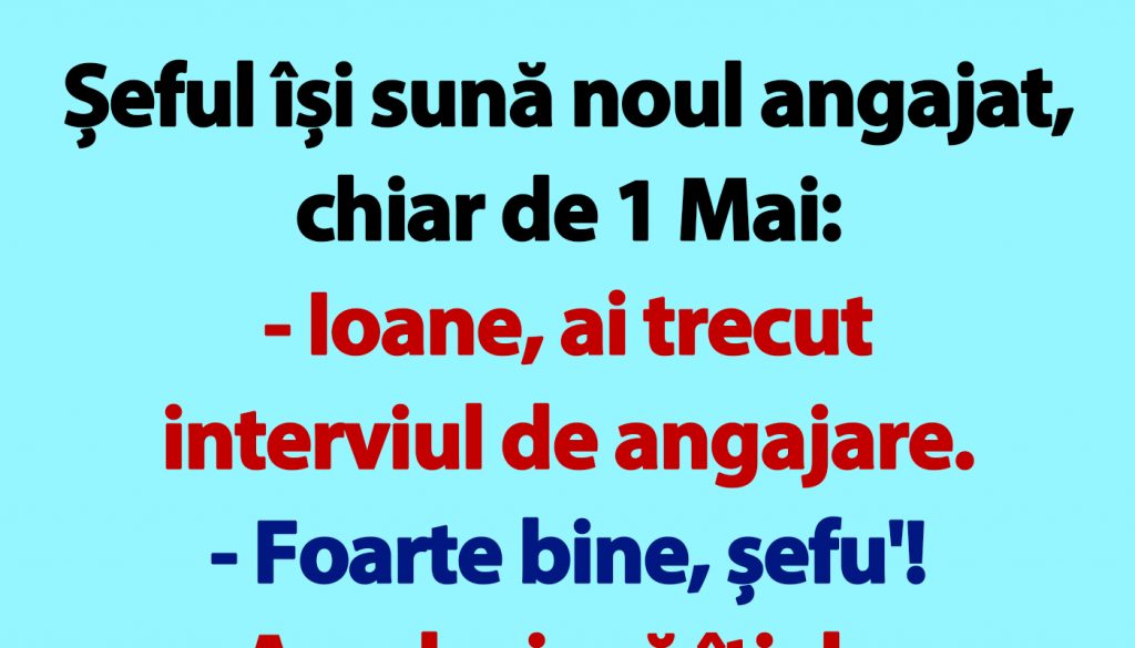 Umorul în contextul profesional: O analiză a bancului din minivacanța de 1 Mai