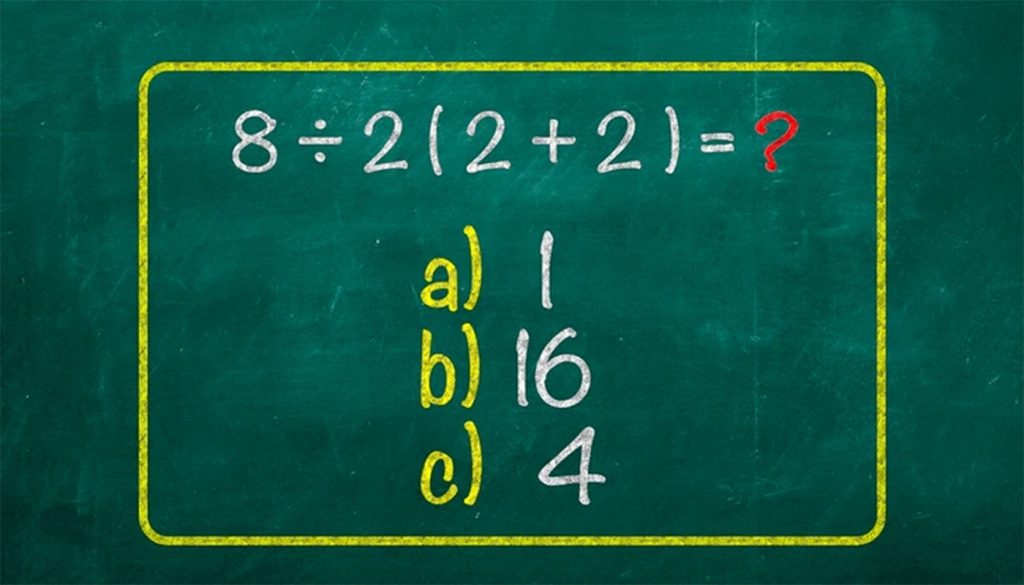 Provocarea logică: De ce 8 ÷ 2(2 + 2) stârnește controverse în rândul pasionaților de matematică