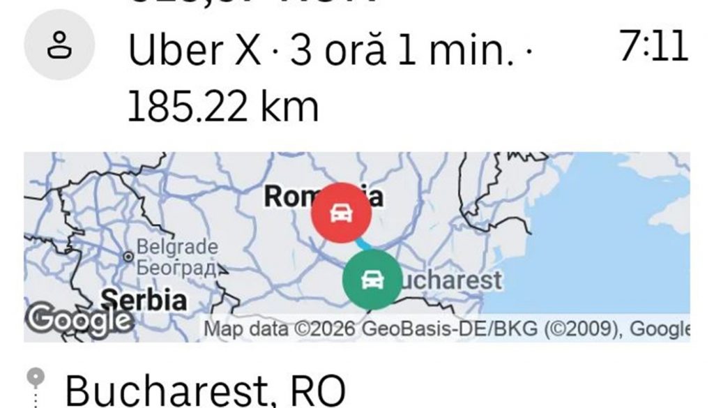 Analiza costurilor surprinzătoare ale unei curse Uber: De la București la Bran