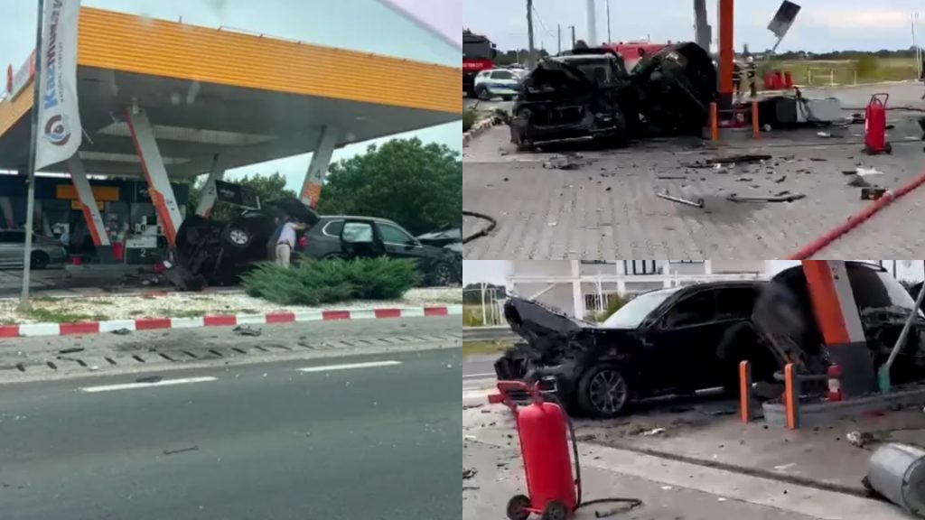 Accident grav în Dolj: Impact devastator între două mașini la o benzinărie
